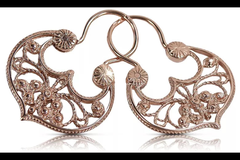 silver rose gold plated Gipsy earrings ven022rp