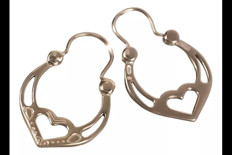 silver rose gold plated Gipsy earrings ven024rp