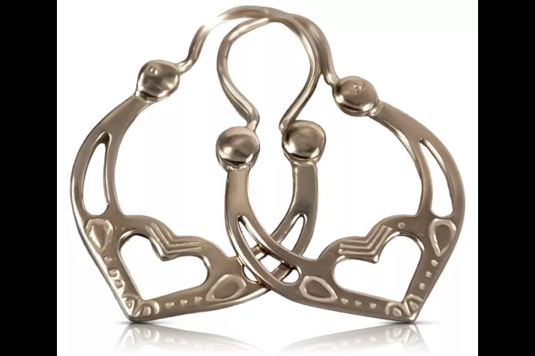 silver rose gold plated Gipsy earrings ven024rp