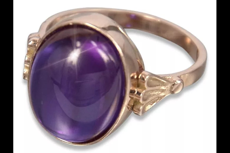 Vintage Rose Gold Ring 14K Alexandrite Ruby Emerald Sapphire Zircon 585 vrc154