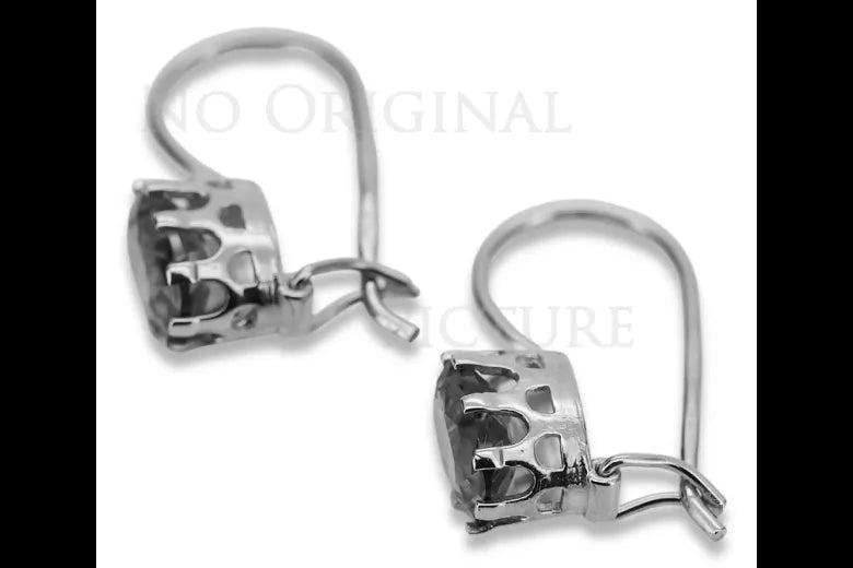 Vintage rose pink 14k 585 gold earrings setting vec196 vec196r-st