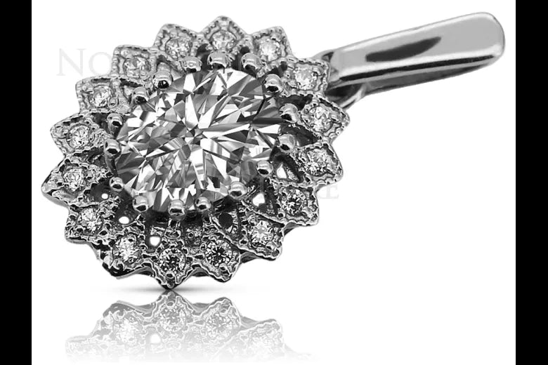 Vintage rose pink 14k 585 gold pendant setting vpc018 Vintage vpc018r-st