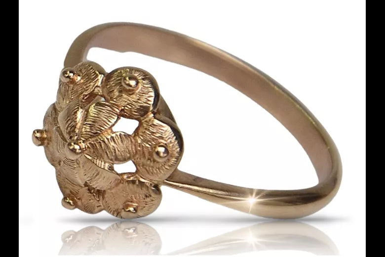 Rose pink 14k 585 gold Vintage ring vrn004 Russian Soviet Vintage style