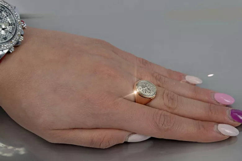 Vintage rose pink 14k 585 gold Vintage ring vrn012