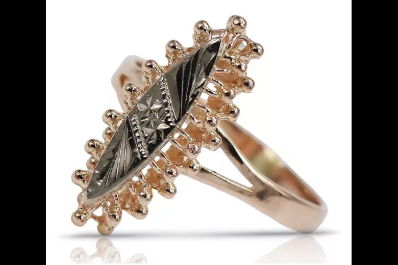 Vintage rose pink 14k 585 gold Vintage ring vrn034
