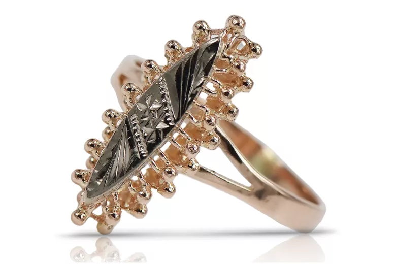 Vintage rose pink 14k 585 gold Vintage ring vrn034