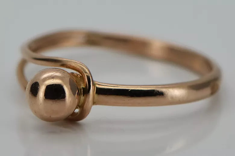 Vintage rose pink 14k 585 gold Vintage ring vrn037