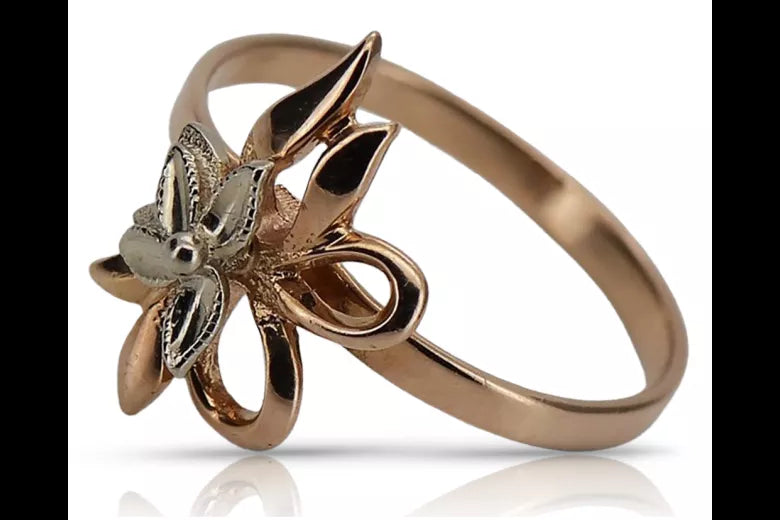 Vintage rose pink 14k 585 gold Vintage ring vrn043