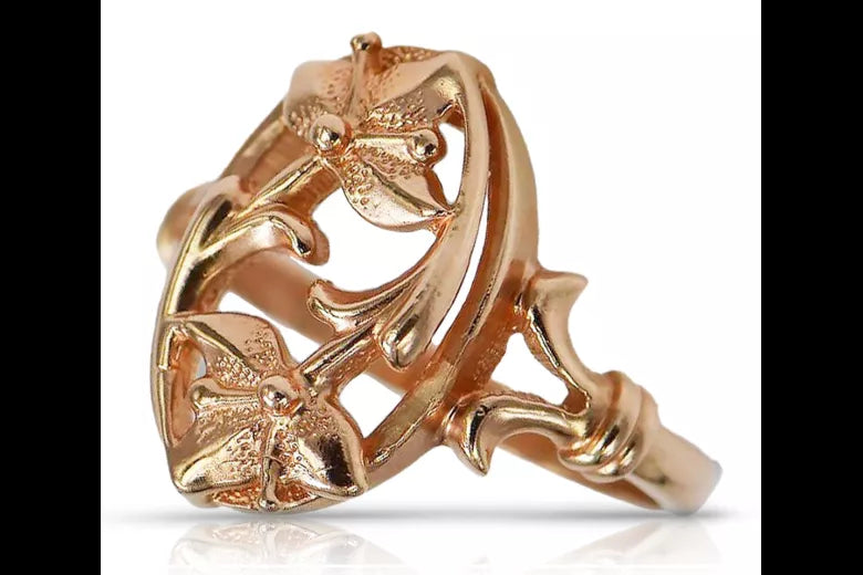 Vintage rose pink 14k 585 gold Vintage ring vrn070