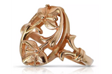 Vintage rose pink 14k 585 gold Vintage ring vrn070