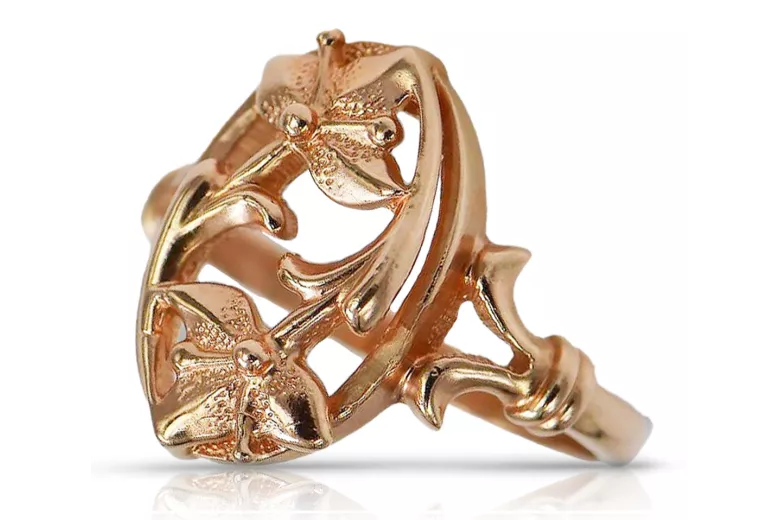 Vintage rose pink 14k 585 gold Vintage ring vrn070