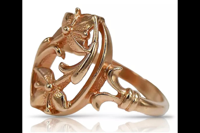 Vintage rose pink 14k 585 gold Vintage ring vrn070