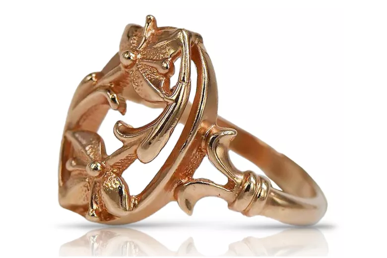 Vintage rose pink 14k 585 gold Vintage ring vrn070