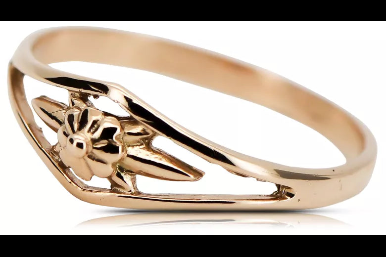 Vintage rose pink 14k 585 gold Vintage ring vrn071