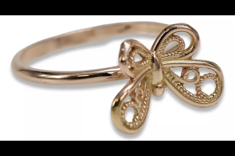 Vintage rose pink 14k 585 gold Vintage ring vrn088