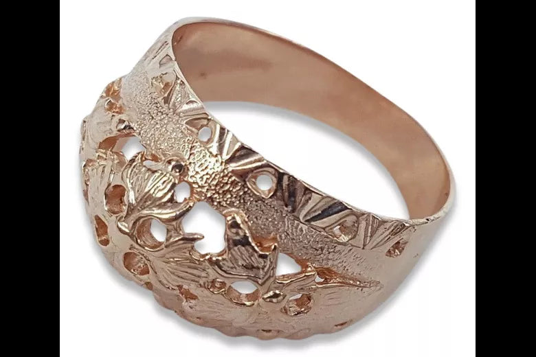 Vintage rose pink 14k 585 gold Vintage ring vrn107