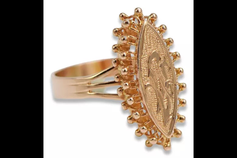 Vintage rose pink 14k 585 gold Vintage ring vrn120