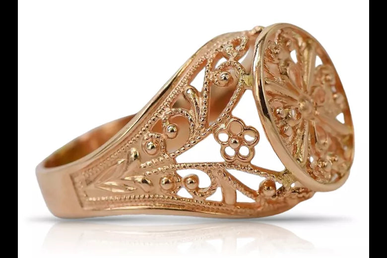 Vintage rose pink 14k 585 gold Vintage ring vrn133