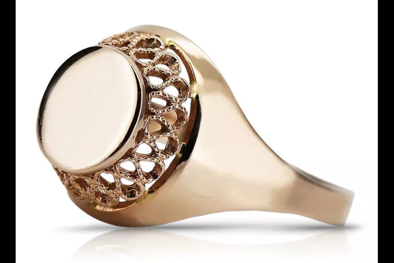 Vintage rose pink 14k 585 gold Vintage ring vrn141