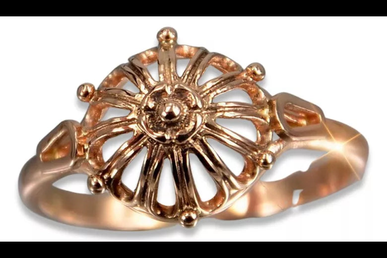 Vintage rose pink 14k 585 gold Vintage ring vrn179