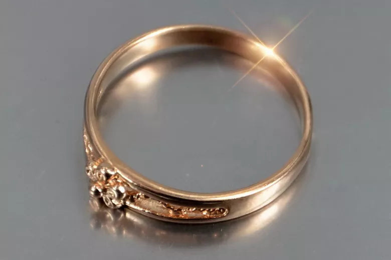 Vintage rose pink 14k 585 gold Vintage ring vrn187