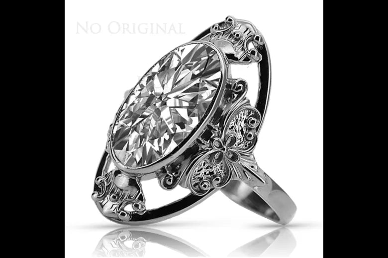 Vintage rose pink 14k gold 585 Setting ring vrc014 Vintage