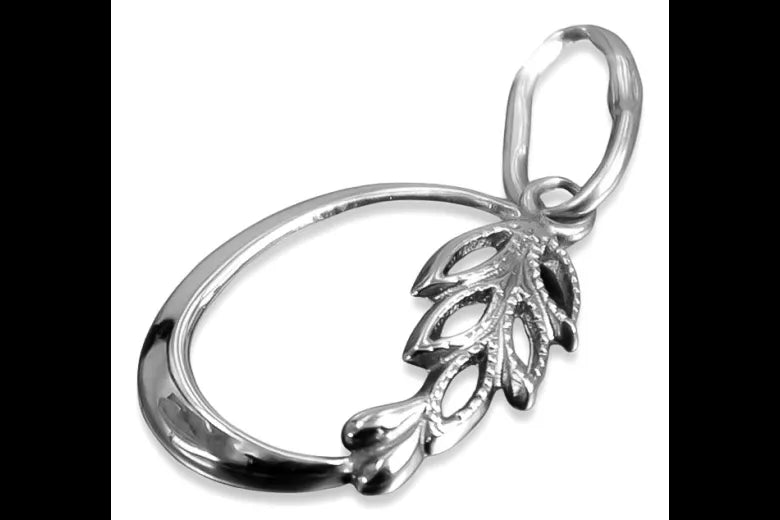 Vintage silver 925 Vintage leaf pendant vpn084s