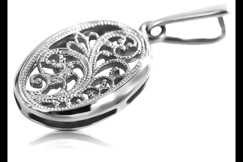 Vintage silver 925 Vintage oval pendant vpn088s