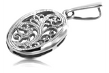 Vintage silver 925 Vintage oval pendant vpn088s