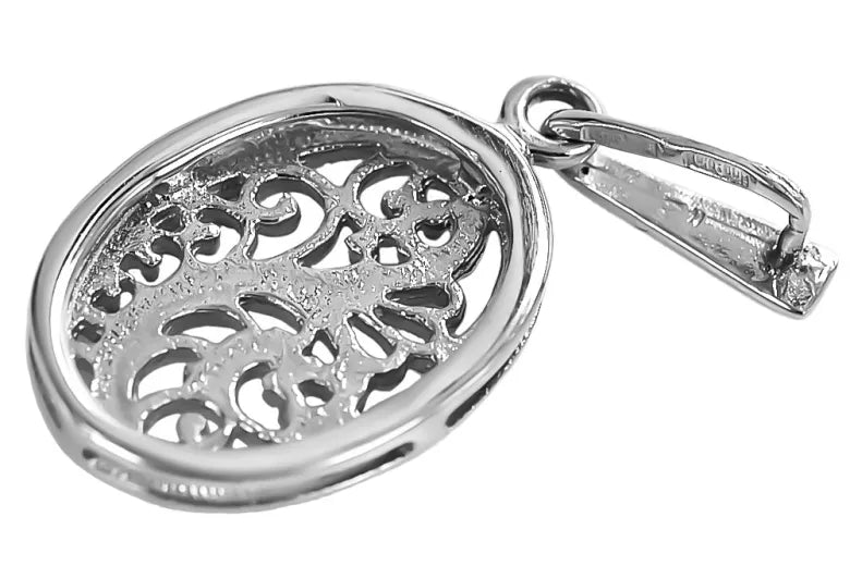 Vintage silver 925 Vintage oval pendant vpn088s