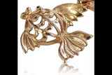 Vintage silver rose gold plated 925 Vintage fish pendant vpn021rp