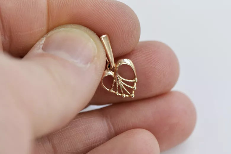 Vintage silver rose gold plated 925 Vintage heart pendant vpn076rp