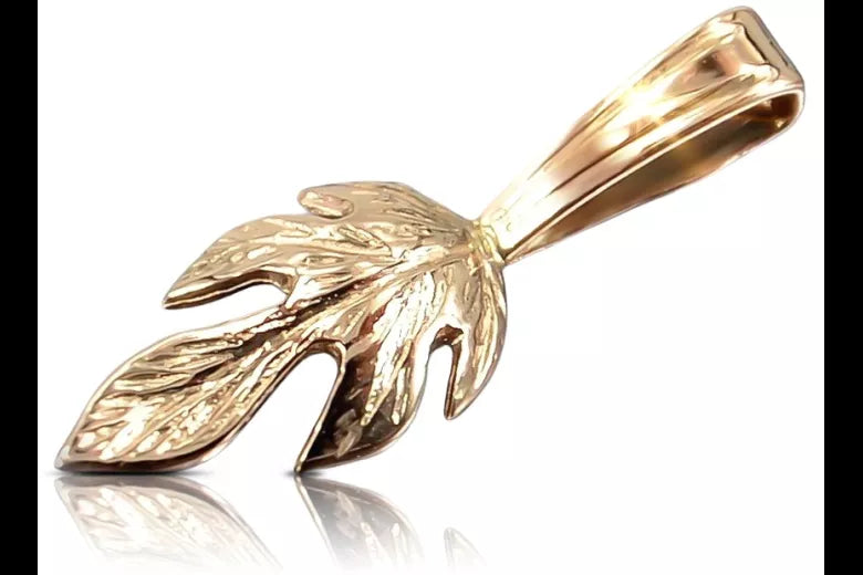 Vintage silver rose gold plated 925 Vintage leaf pendant vpn018rp