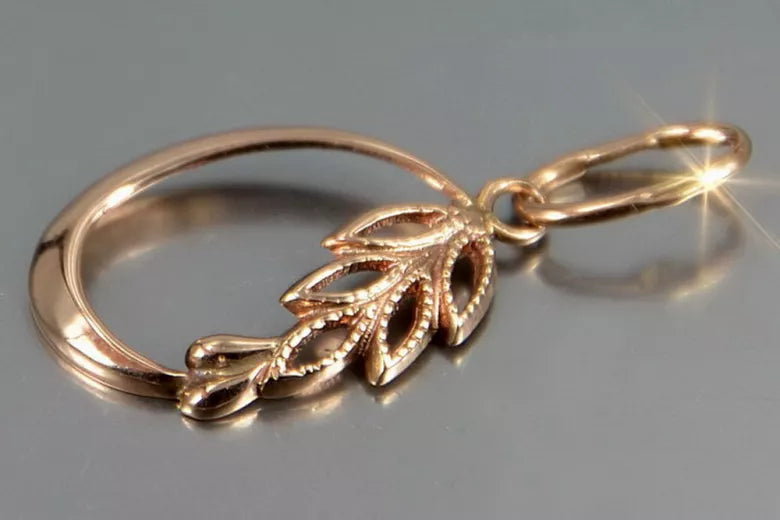 Vintage silver rose gold plated 925 Vintage leaf pendant vpn084rp