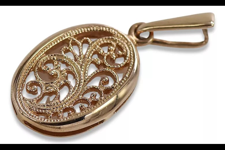 Vintage silver rose gold plated 925 Vintage oval pendant vpn088rp