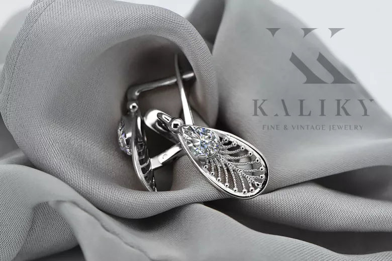 Vintage Vintage 925 Silver zircone earrings vec067s Vintage vec067s-zi