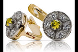 Vintage yellow 14k 585 gold peridot earrings vec161yw Vintage vec161yw-yp