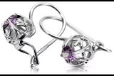 Silver 925 amethyst earrings vec145s Vintage Russian Soviet style vec145s-am