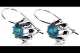 Silver 925 aquamarine Vintage earrings vec092s Russian Soviet style vec092s-aq