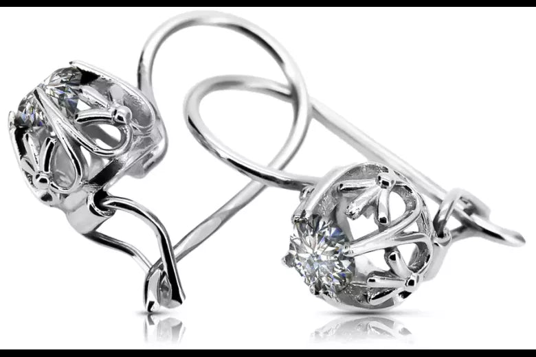 Silver 925 zircon earrings vec145s Vintage vec145s-zi