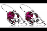 Silver 925 ruby earrings vec035s Vintage Russian Soviet style vec035s-rb