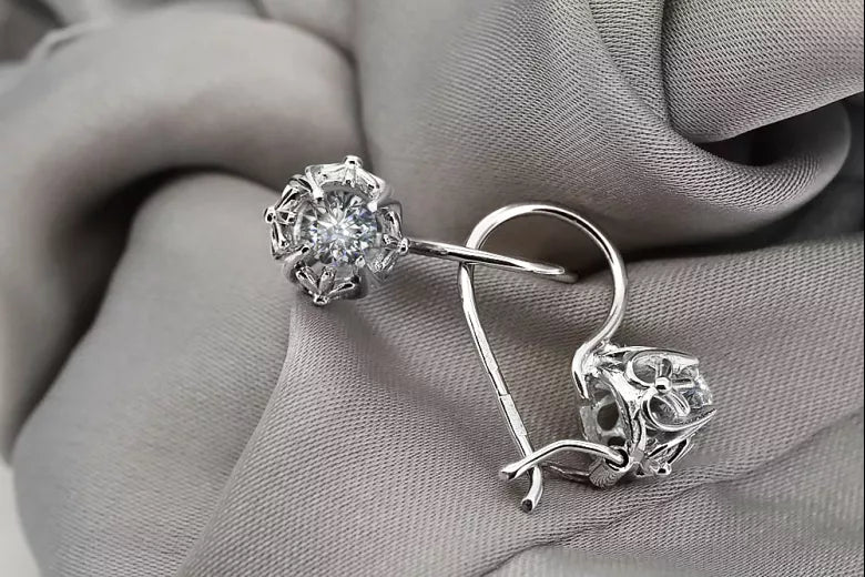 Silver 925 zircon earrings vec145s Vintage vec145s-zi