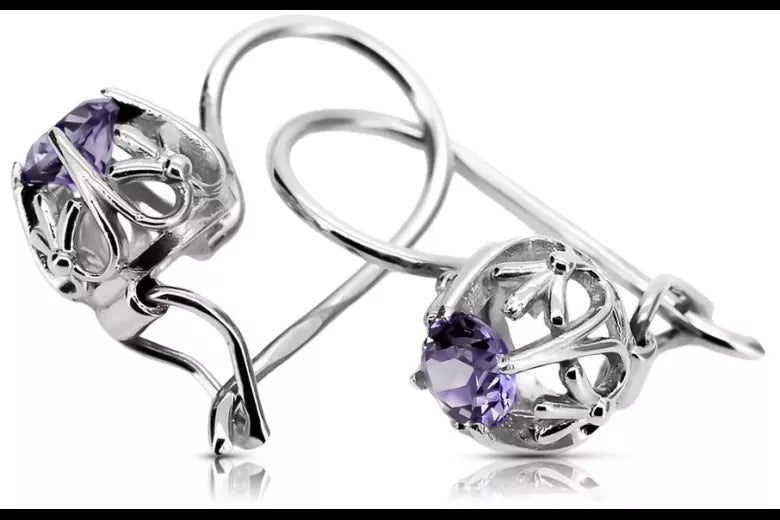 Silver 925 aleksandryte earrings vec145s Vintage vec145s-ax