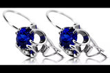 Silver 925 sapphire earrings vec035s Vintage Russian Soviet style vec035s-sp