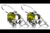 Silver 925 peridot earrings vec035s Vintage Russian Soviet style vec035s-yp