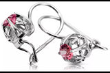 Silver 925 ruby earrings vec145s Vintage vec145s-rb