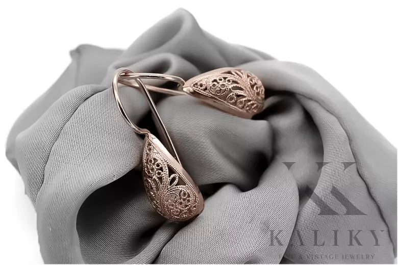 silver 925 rose gold plated Vintage earrings ven023rp