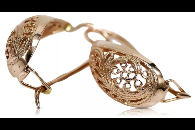 silver 925 rose gold plated Vintage earrings ven023rp