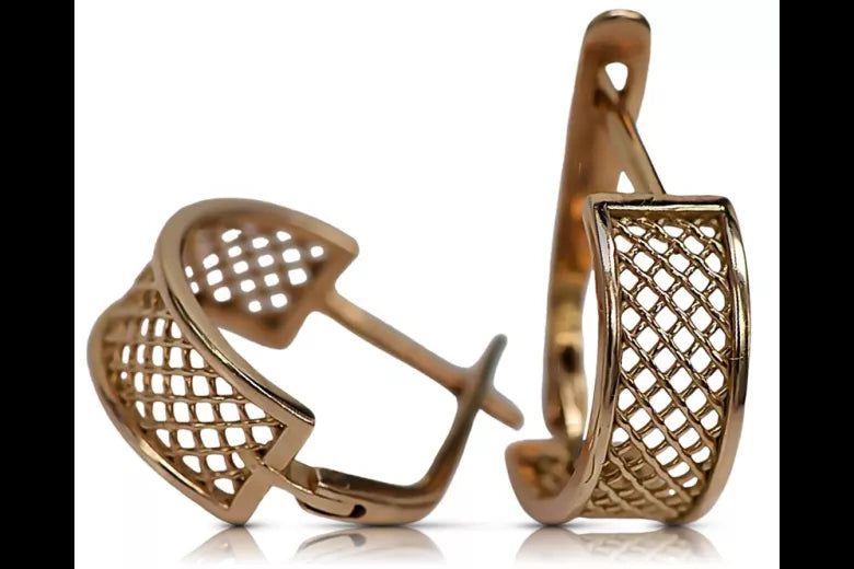 Silver 925 Vintage rose gold plated Vintage earrings ven121rp