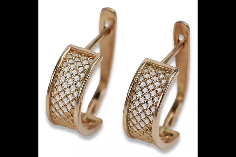 Silver 925 Vintage rose gold plated Vintage earrings ven121rp